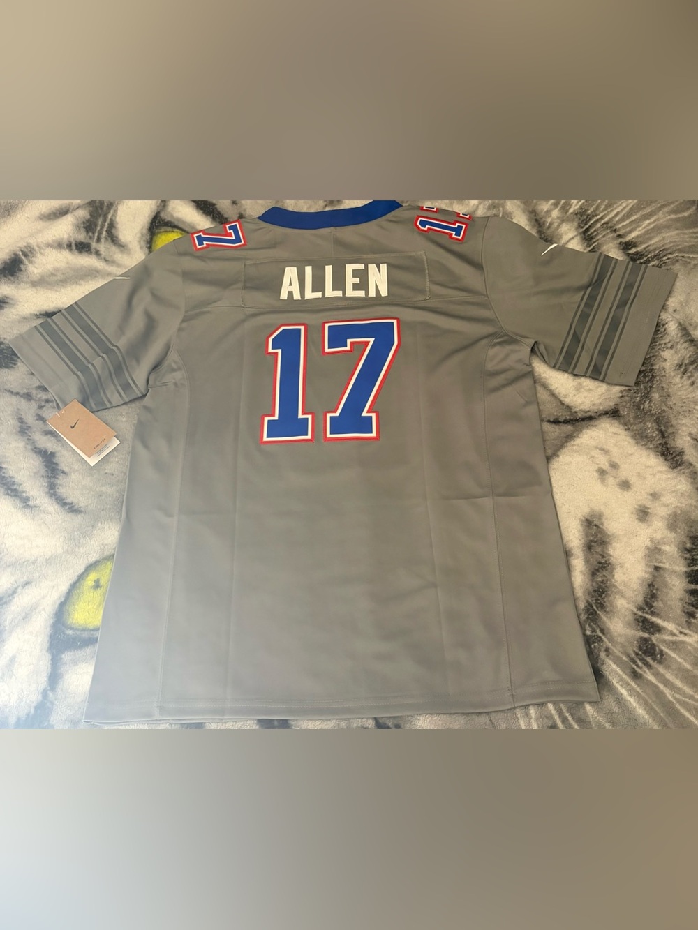 Nike Men’s Buffalo Bills #17 Gray Jersey with Blue and Red Trim Size L XL XXL 3X - Picture 2 of 2